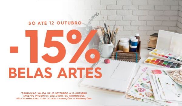 -15% em artigos de Belas Artes 